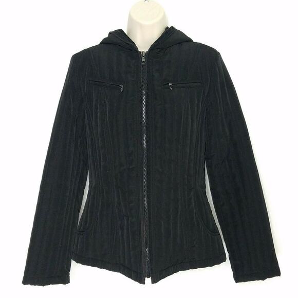 Esprit Womens Coat SZ Small Black Quilted Puffer - Picture 1 of 7